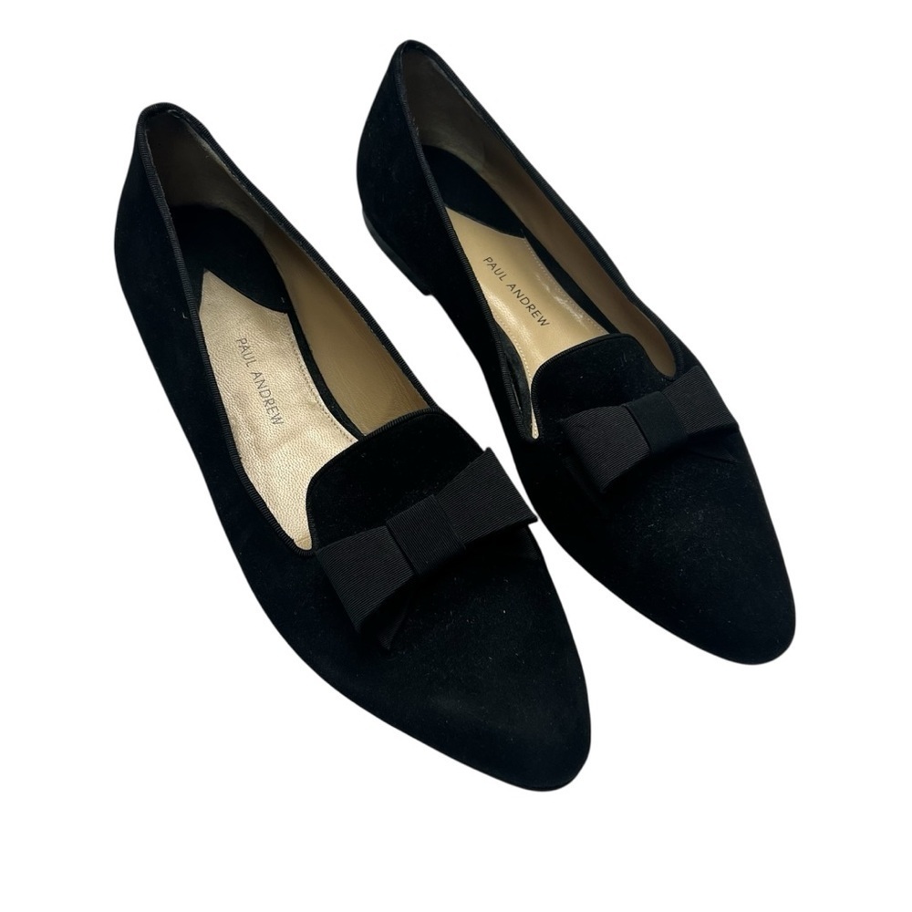Paul Andrew Suede Flats Shoes Bow 41 Black